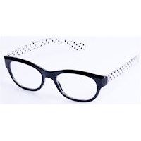 Very nice - exclusiv brille med klart glas og polka-dots i sort/hvid p� st�ngerne - uden styrke....